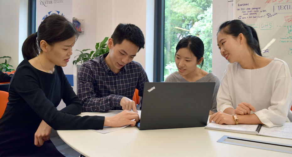 A group of Chinese students working together